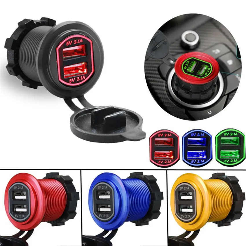 12V 4.2A Motorcycle Car Dual USB Power Fast Charger Port Socket Plug with LED Light USB Charger Socket Adapter for cars ATV boat
12V 4.2A Motorcycle Car Dual USB Power Fast Charger Port Socket Plug with LED Light USB Charger Socket Adapter for cars ATV boat