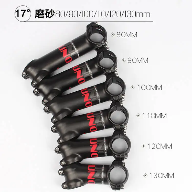 UNO 17 Degree 31.8mm*80-120mm Bike Stem Matt Black Al Alloy MTB Mountain Road Bicycle Handlebar Stems 28.6mm Fork Clamp Dia.
UNO 17 Degree 31.8mm*80-120mm Bike Stem Matt Black Al Alloy MTB Mountain Road Bicycle Handlebar Stems 28.6mm Fork Clamp Dia.