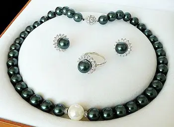 Free shipping New style Natural noble jewelry>>>>10MM DARK GREEN SOUTH SEA SHELL PEARL LUXURY NECKLACE RING AND EARRING SET
Free shipping New style Natural noble jewelry>>>>10MM DARK GREEN SOUTH SEA SHELL PEARL LUXURY NECKLACE RING AND EARRING SET