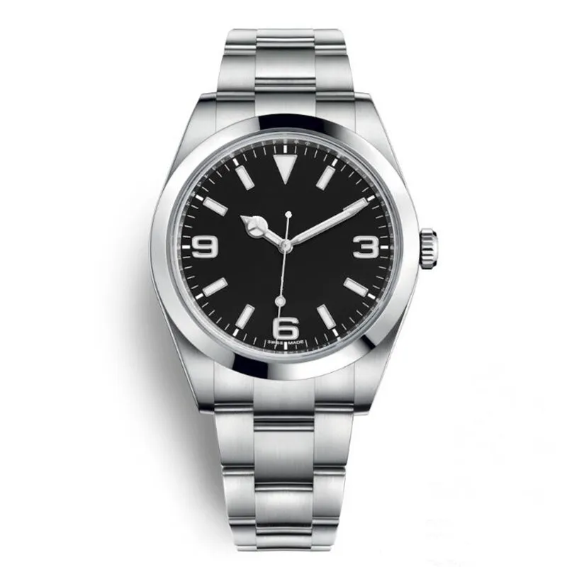 

Top Brand AAA Luxury Watch Explorer Black Dial Stainless Steel Automatic Watch Casual Date Reloj De Lujo montre Relojes De Marca