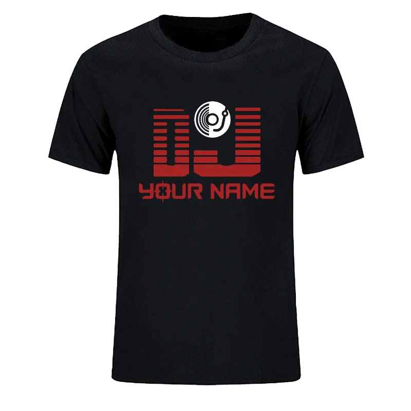 DJ ваше имя Модные мужские обычай печать футболка Camiseta Hombre в стиле хип-хоп для