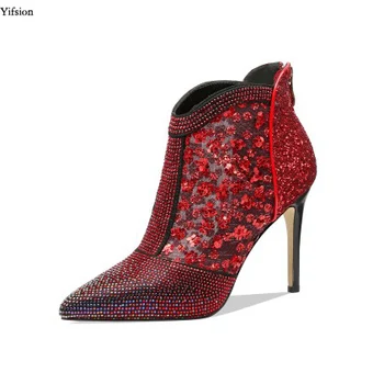 Olomm New Women Spring Glitter Ankle Boots Sexy Thin High Heels Boots Nice Pointed Toe Ladies Red Blue Party Shoes US Size 3-9
Olomm New Women Spring Glitter Ankle Boots Sexy Thin High Heels Boots Nice Pointed Toe Ladies Red Blue Party Shoes US Size 3-9