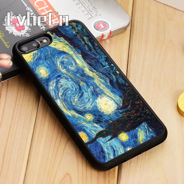 Чехол LvheCn для телефона с изображением Винсента Ван Гога звездной ночи iPhone 5 6s 7 8 plus