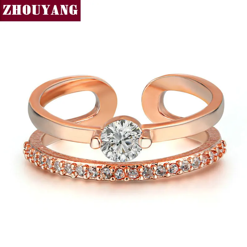 Rose Gold Color Fashion Resizable Wedding & Engagement Ring Cubic Zirconia Jewelry For Women As Chirstmas Gift ZYR481 R648
Rose Gold Color Fashion Resizable Wedding & Engagement Ring Cubic Zirconia Jewelry For Women As Chirstmas Gift ZYR481 R648