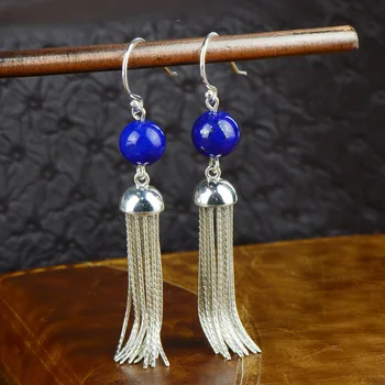 925 Silver Designer Natural Lapis Lazuli Earrings for Women WIth Tassel Best Gifts Personalized Jewelry Boucle D'Oreille Femme
925 Silver Designer Natural Lapis Lazuli Earrings for Women WIth Tassel Best Gifts Personalized Jewelry Boucle D'Oreille Femme