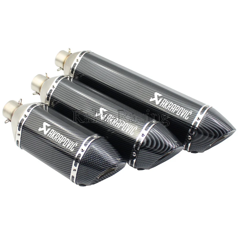 570MM 470MM 370MM Universal Motorcycle Exhaust Pipe Muffler carbon color tail LEFT side Akrapovic Laser Marking with DB killer
570MM 470MM 370MM Universal Motorcycle Exhaust Pipe Muffler carbon color tail LEFT side Akrapovic Laser Marking with DB killer