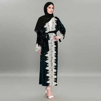 Plus Size 2019 Abaya Kimonos Dubai Turkish Women Long Velvet Lace Beading Patchwork Cardigan Islamic Prayer Clothing With Hijabs
Plus Size 2019 Abaya Kimonos Dubai Turkish Women Long Velvet Lace Beading Patchwork Cardigan Islamic Prayer Clothing With Hijabs