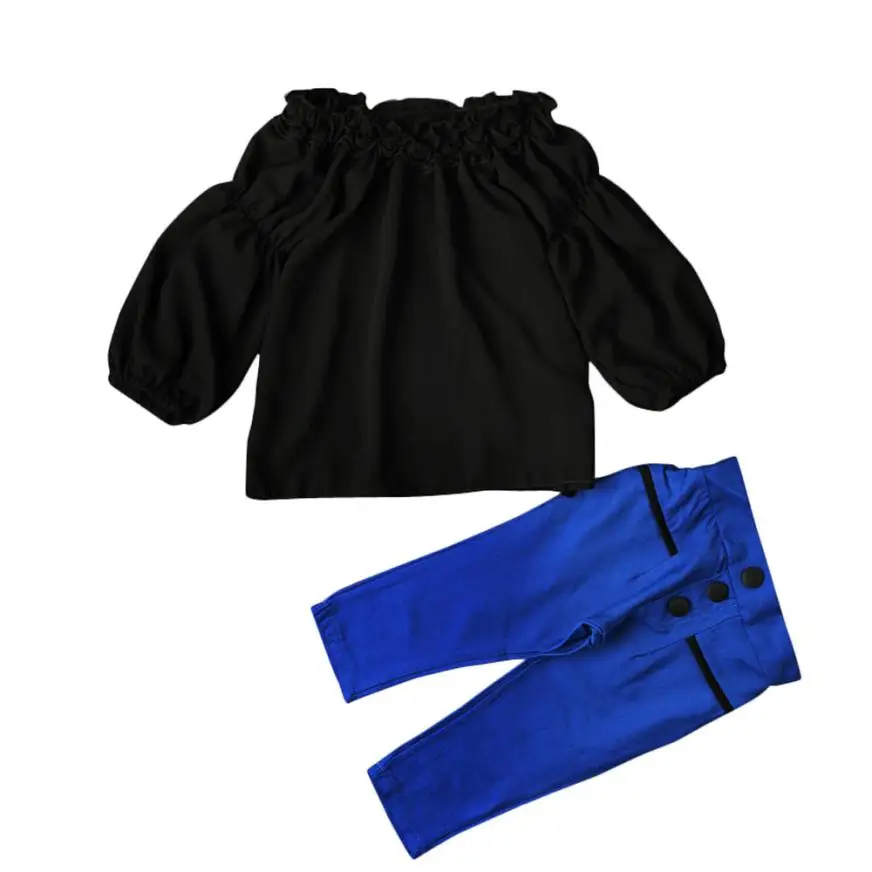 Girls Clothes Children Suits Kids Toddler Baby Girls Off Shoulder Tops Pants 2Pcs Set Suit Outfits Clothes Hot Sale New 2019
Girls Clothes Children Suits Kids Toddler Baby Girls Off Shoulder Tops Pants 2Pcs Set Suit Outfits Clothes Hot Sale New 2019