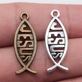 WYSIWYG 20pcs 27x10mm Pendant Jesus Fish Charm Pendants For Jewelry Making Antique Silver Color Christian Fish Pendants
WYSIWYG 20pcs 27x10mm Pendant Jesus Fish Charm Pendants For Jewelry Making Antique Silver Color Christian Fish Pendants
