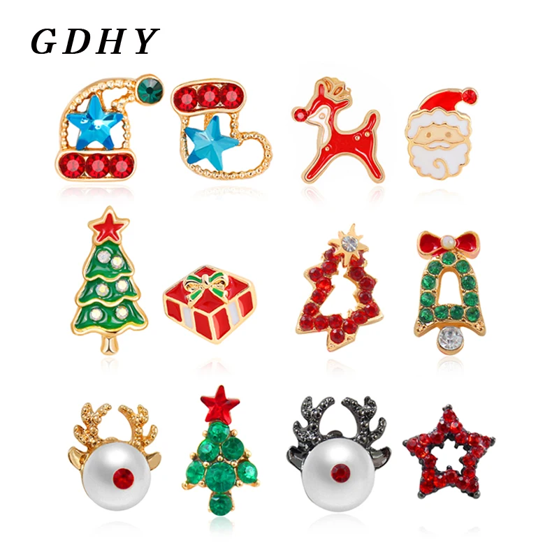 GDHY Cute Christmas Stud Earrings Reindeer Elk Santa Christmas Stocking Hat Star And Christmas Tree Colored Chrismas' Day Gift
GDHY Cute Christmas Stud Earrings Reindeer Elk Santa Christmas Stocking Hat Star And Christmas Tree Colored Chrismas' Day Gift