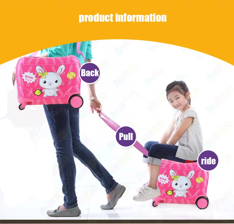 Anime stereo Student children trolley case Cute kids Travel suitcase boy girl cartoon backpack 15