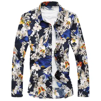 Shirt Men Clothing M-7XL Long Sleeve Flower Print Mens Dress Shirts Summer New Casual Hawaii Male Shirt camisa masculina
Shirt Men Clothing M-7XL Long Sleeve Flower Print Mens Dress Shirts Summer New Casual Hawaii Male Shirt camisa masculina