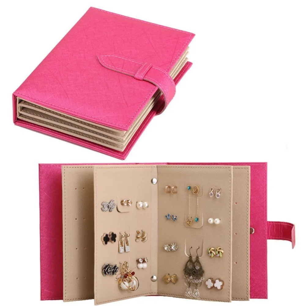 Jewelry Organizer, Portable Earring Holder Travel Jewelry Case Pu Leather Earring Holder with Book Design (Fuchsia)
Jewelry Organizer, Portable Earring Holder Travel Jewelry Case Pu Leather Earring Holder with Book Design (Fuchsia)