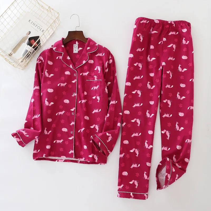 New Print Purple Fox Pajamas Women Brushed Cotton Pijama Long Sleeve Elastic Waist Pants Nightwear Autumn Winter Pyjamas S8N208
New Print Purple Fox Pajamas Women Brushed Cotton Pijama Long Sleeve Elastic Waist Pants Nightwear Autumn Winter Pyjamas S8N208
