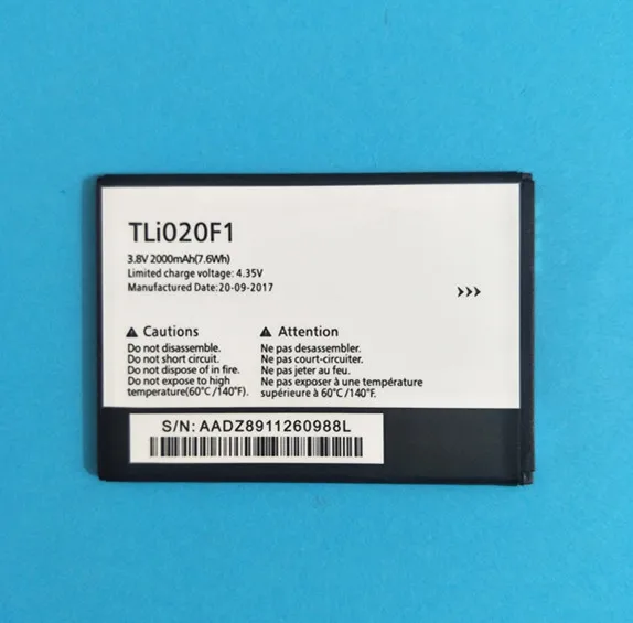 AZK 1 PCS 2000mah TLI020F1 Battery for TCL J720T J726T Alcatel One Touch Pop 2 5042d C7 7040 OT-7040 OT-7040D cell phone
AZK 1 PCS 2000mah TLI020F1 Battery for TCL J720T J726T Alcatel One Touch Pop 2 5042d C7 7040 OT-7040 OT-7040D cell phone