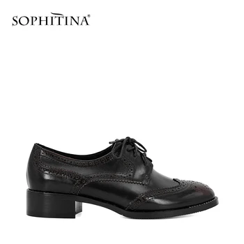 SOPHITINA Genuine Leather Pump Oxford Retro Square Heel Round Toe Lace up Shoes Solid Casual Office Lady British Style Shoes W19
SOPHITINA Genuine Leather Pump Oxford Retro Square Heel Round Toe Lace up Shoes Solid Casual Office Lady British Style Shoes W19