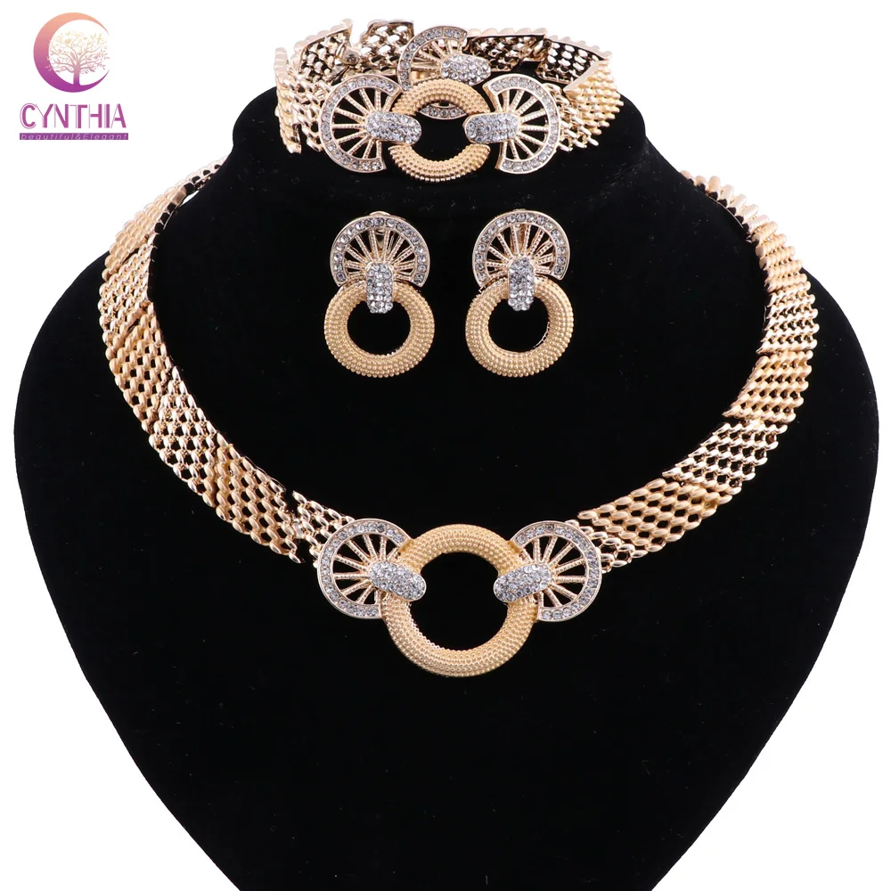 African Jewelry Sets Gold Color Flower Shape Crystal Necklace Earrings Sets Fashion Wedding Elegant Costume Jewelry Set
African Jewelry Sets Gold Color Flower Shape Crystal Necklace Earrings Sets Fashion Wedding Elegant Costume Jewelry Set