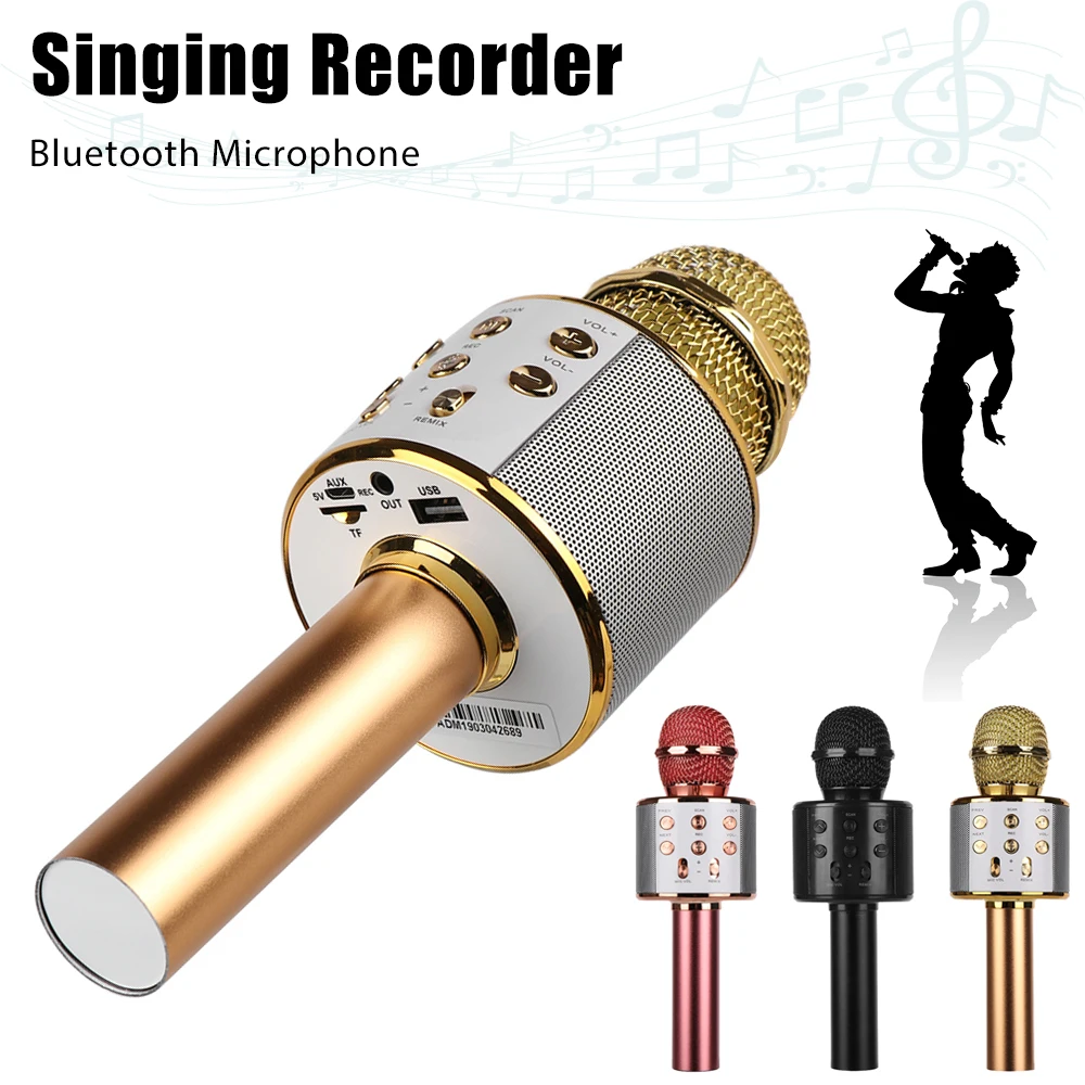 

New Professional Wireless Bluetooth Microphone Karaoke Speaker Handheld KTV Music Player Mic Singing Recorder For Phone Tablet