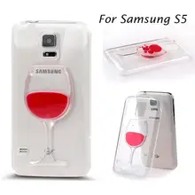 Newest 3D Liquid Cocktail Bottle Flow Red Wine soft Clear For font b samsung b font