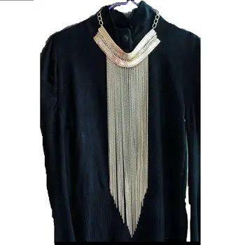 CirGen Fashion Statement Neck Chunky Choker Gold Color Long Tassel Chain Collar Necklace Jewelry For Women Jewelry Item,C94
CirGen Fashion Statement Neck Chunky Choker Gold Color Long Tassel Chain Collar Necklace Jewelry For Women Jewelry Item,C94