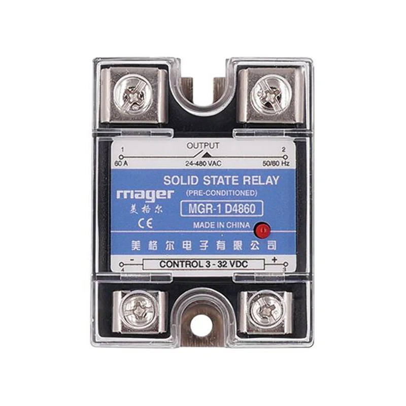 smart home relay power accessories SSR 60A Single Phase Solid State Relay DC Control AC MGR-1 D4860 Load voltage 24-480V
smart home relay power accessories SSR 60A Single Phase Solid State Relay DC Control AC MGR-1 D4860 Load voltage 24-480V