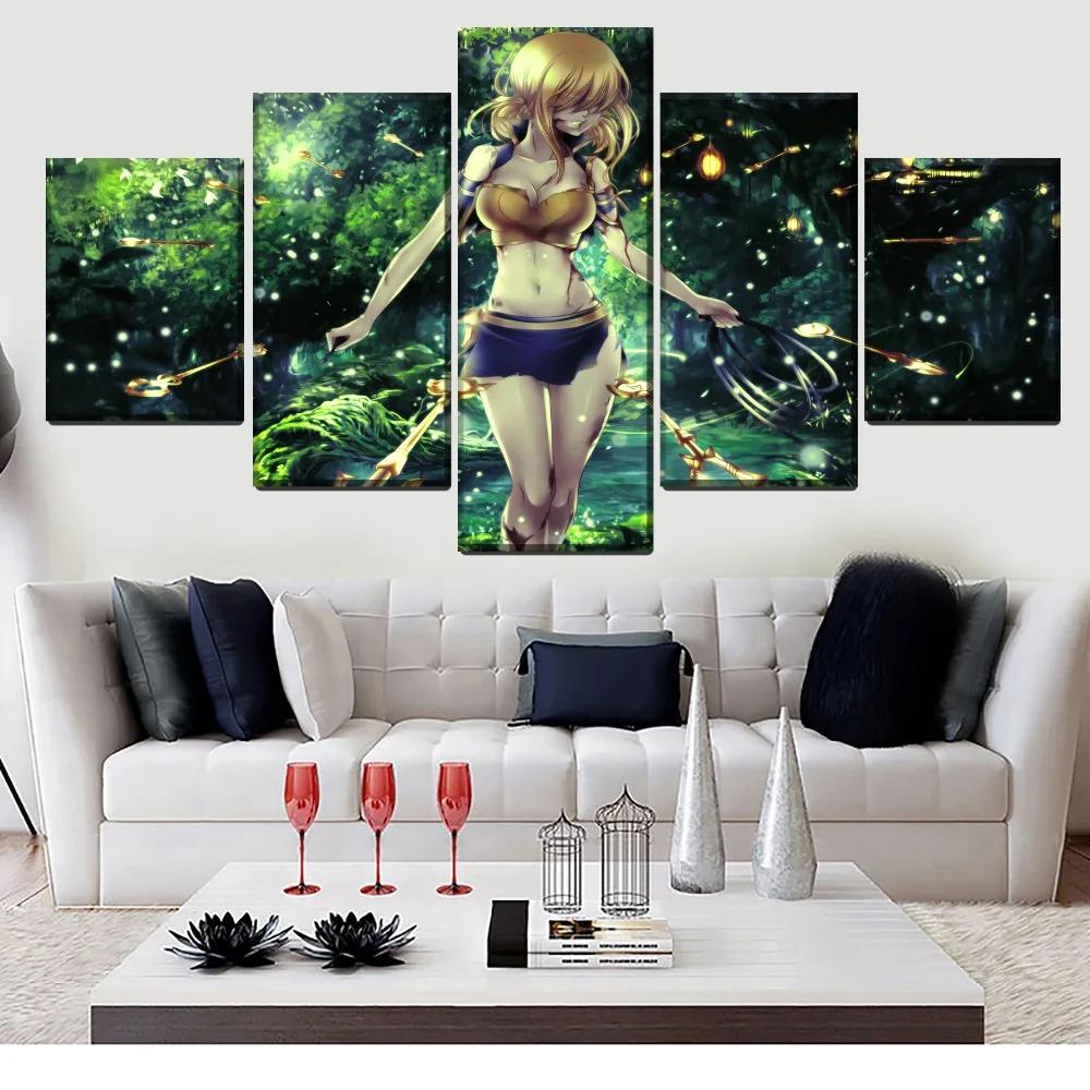 Modern Wall Art Canvas Print Painting Decor Framework 5 Piece Lucy Heartfilia In the Forest Anime Fairy Tail Home Decor Picture
Modern Wall Art Canvas Print Painting Decor Framework 5 Piece Lucy Heartfilia In the Forest Anime Fairy Tail Home Decor Picture