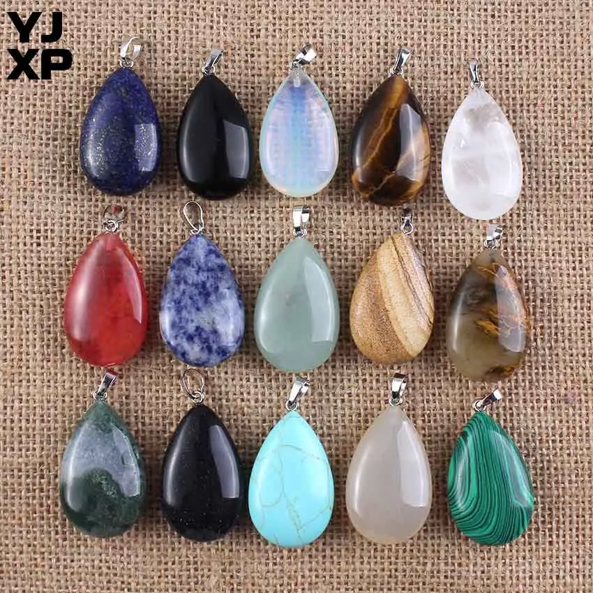 YJXP Simple Design Silver Plated Assorted Opal Rock Crystal Black Agates Water Drop Shaped Pendant Minimalism Charms Jewelry
YJXP Simple Design Silver Plated Assorted Opal Rock Crystal Black Agates Water Drop Shaped Pendant Minimalism Charms Jewelry