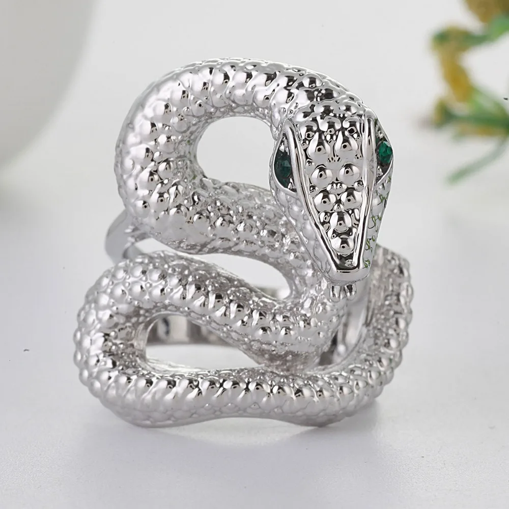 Snake Silver Color Party Ring Anniversary Silver Color Ring Green Crystal Rings for Women Men Jewelry Anillos Mujer E5X570
Snake Silver Color Party Ring Anniversary Silver Color Ring Green Crystal Rings for Women Men Jewelry Anillos Mujer E5X570