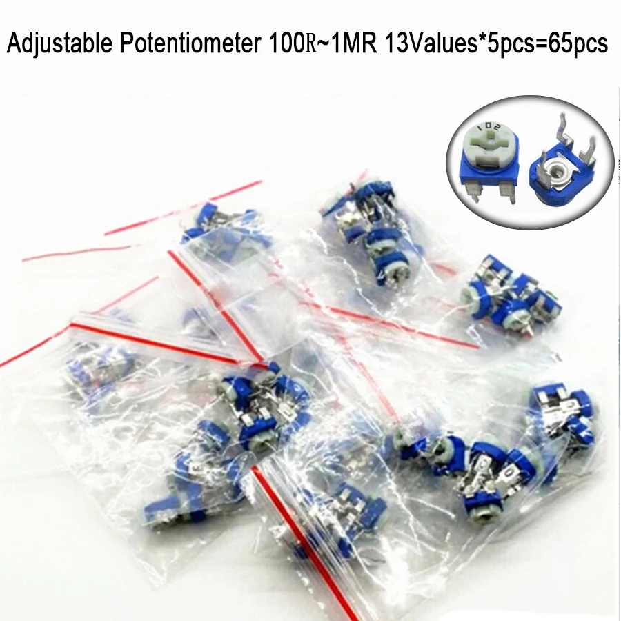 RM-065 100R ~1MR 13Values*5pcs=65pcs Variable Resistor resistance package adjustable potentiometer package electronic kit
RM-065 100R ~1MR 13Values*5pcs=65pcs Variable Resistor resistance package adjustable potentiometer package electronic kit