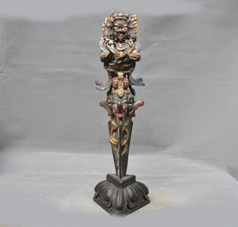 wedding decoration Tibetan Buddhism Bronze Painted Mahakala Elephant Vajra Phurpa Dagger equipment
wedding decoration Tibetan Buddhism Bronze Painted Mahakala Elephant Vajra Phurpa Dagger equipment