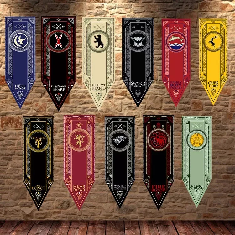 

45X150CM Game Of Thrones Banner Flag Stark & Tully & Targaryen & Lannister & Baratheon & Martell & Bolton Flag Decoration