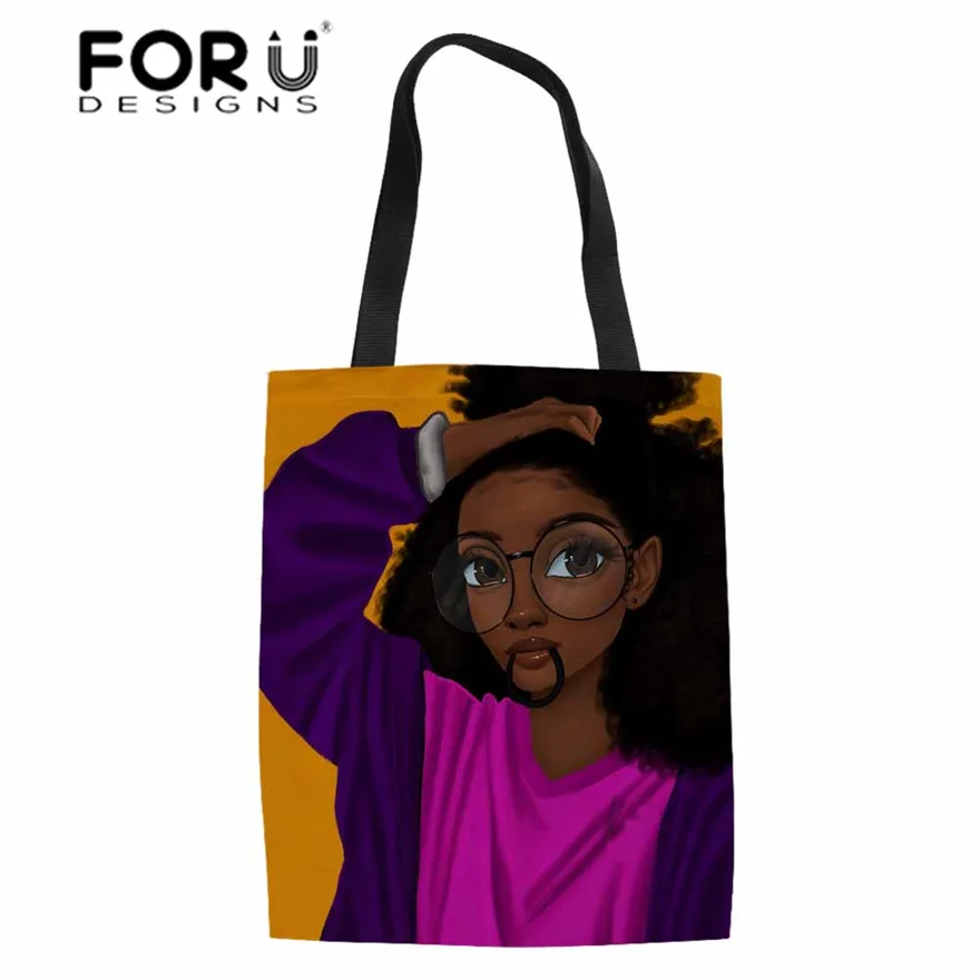 FORUDESIGNS Heavy Duty Shopping Bags for Women Black Art African Girls Printing Linen Tote Bag Ladies Beach Bag Females Eco Bags
FORUDESIGNS Heavy Duty Shopping Bags for Women Black Art African Girls Printing Linen Tote Bag Ladies Beach Bag Females Eco Bags
