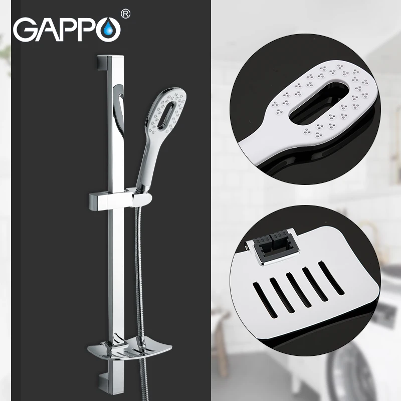 GAPPO Bathroom Shower Head With Wall Mounted Rail Sliding Bar With Soap Dish Height Adjustable Handheld Hosepipe End 360 Rotary
GAPPO Bathroom Shower Head With Wall Mounted Rail Sliding Bar With Soap Dish Height Adjustable Handheld Hosepipe End 360 Rotary