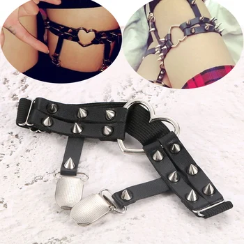 Harajuku Garters Belts Rivet Heart Punk Women Leg Ring Leather Elastic Garter Suspender Belt Thigh Ring Sexy Gothic Garter
Harajuku Garters Belts Rivet Heart Punk Women Leg Ring Leather Elastic Garter Suspender Belt Thigh Ring Sexy Gothic Garter