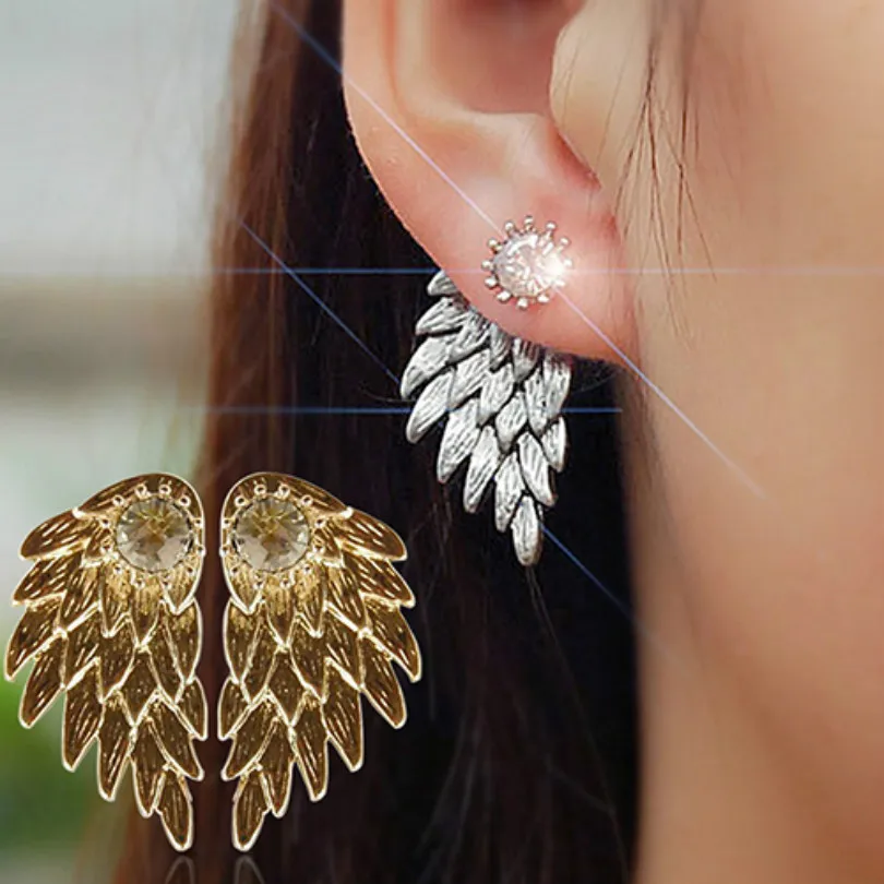 Fashion Jewelry Exaggerated Angel Wings Rhinestone Alloy Earrings Jewelry New Golden Gothic Angel Wings Womens Elegant Earrings
Fashion Jewelry Exaggerated Angel Wings Rhinestone Alloy Earrings Jewelry New Golden Gothic Angel Wings Womens Elegant Earrings