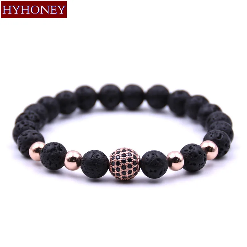 HYHONEY Fashion Micro Pave CZ Zirconia Ball Bracelet Lava Natural Stone Male Beads Charm Bracelets for Women Jewelry pulsera
HYHONEY Fashion Micro Pave CZ Zirconia Ball Bracelet Lava Natural Stone Male Beads Charm Bracelets for Women Jewelry pulsera