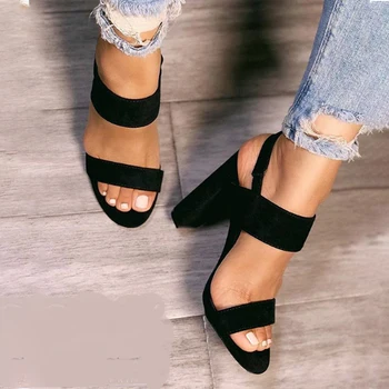 Roman Style Women Sandals Super High Heels Block Heeled 2019 Summer New Open Toe Pumps Slingback Elastic Back Strap Black Shoes
Roman Style Women Sandals Super High Heels Block Heeled 2019 Summer New Open Toe Pumps Slingback Elastic Back Strap Black Shoes