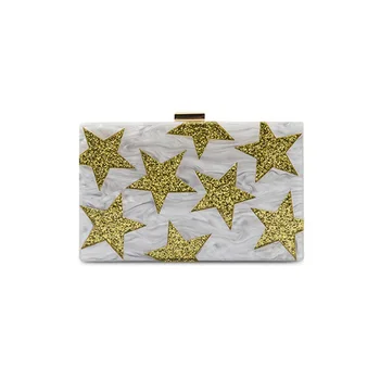 Women Gold Glitter Star Acrylic Purse Box Clutches Handbag Evening Bags Gold Chain Shoulder Bag For Party Acrylic Flap Box Bags
Women Gold Glitter Star Acrylic Purse Box Clutches Handbag Evening Bags Gold Chain Shoulder Bag For Party Acrylic Flap Box Bags
