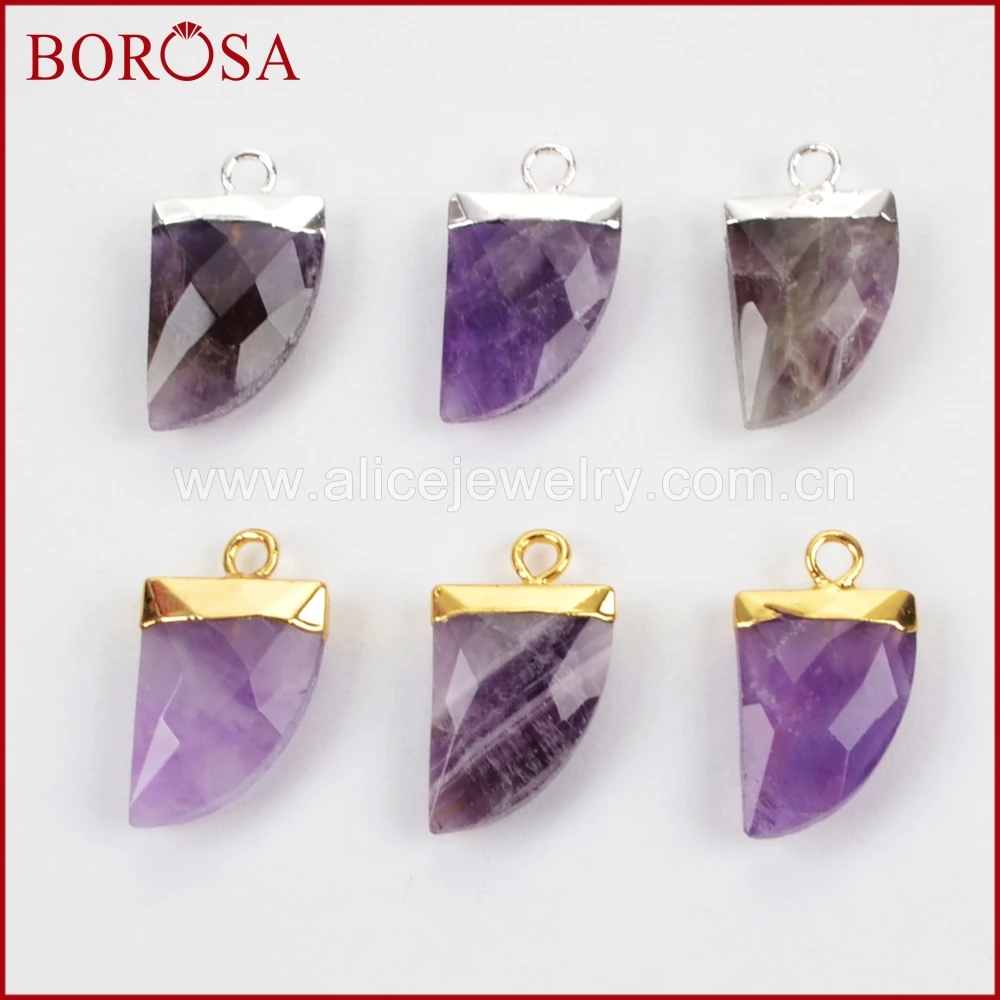 BOROSA Fashion Gold Color Natural Purple Crystal Druzy Horn Charm Bead,Wholesale Drusy Crystal Charm Jewelry for Women 1373
BOROSA Fashion Gold Color Natural Purple Crystal Druzy Horn Charm Bead,Wholesale Drusy Crystal Charm Jewelry for Women 1373