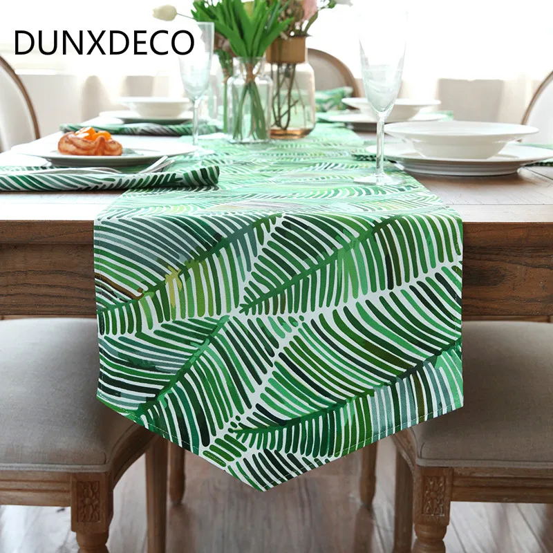 DUNXDECO Table Runner Cotton Canvas Tablecloth Palm Leaf Country Style Party Decoration Mesa Cover Mat Fresh Green Fabric
DUNXDECO Table Runner Cotton Canvas Tablecloth Palm Leaf Country Style Party Decoration Mesa Cover Mat Fresh Green Fabric