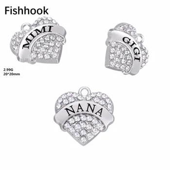 Fishhook 10pcs zinc alloy crystal hearts NANA GIGI MIMI charm jewelry pendant for necklace
Fishhook 10pcs zinc alloy crystal hearts NANA GIGI MIMI charm jewelry pendant for necklace