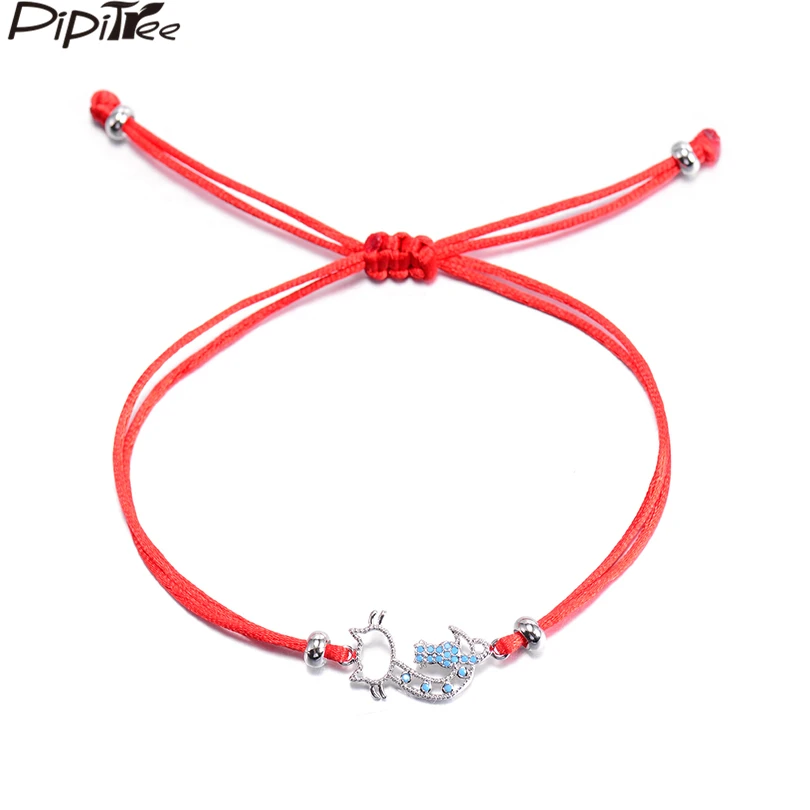 Pipitree 7 Colors Cute Cat Charm Bracelet Blue Cubic Zircon Handmade Woven Bracelets & Bangles for Women Girls Kids Jewelry Gift
Pipitree 7 Colors Cute Cat Charm Bracelet Blue Cubic Zircon Handmade Woven Bracelets & Bangles for Women Girls Kids Jewelry Gift