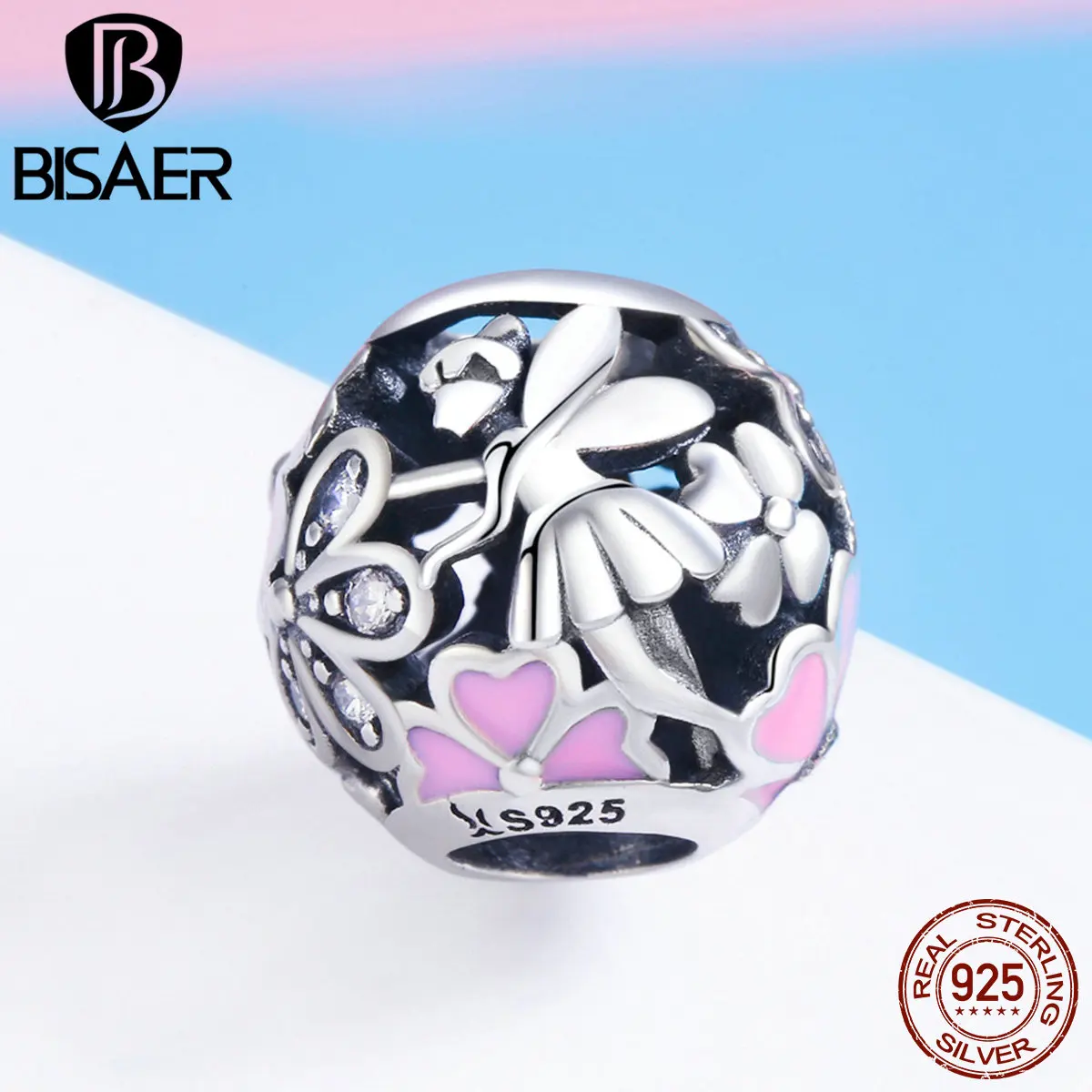 BISAER 925 Sterling Silver Fairy Flower Pink Enamel Cherry Flower Charms Beads fit Bracelets Silver 925 Jewelry Making ECC760
BISAER 925 Sterling Silver Fairy Flower Pink Enamel Cherry Flower Charms Beads fit Bracelets Silver 925 Jewelry Making ECC760