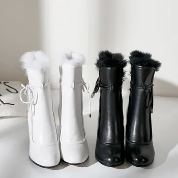 GPOKHDS 2019 women ankle boots cow leather winter rabbit hair black color lace up square toe zippers high heels female boots
GPOKHDS 2019 women ankle boots cow leather winter rabbit hair black color lace up square toe zippers high heels female boots