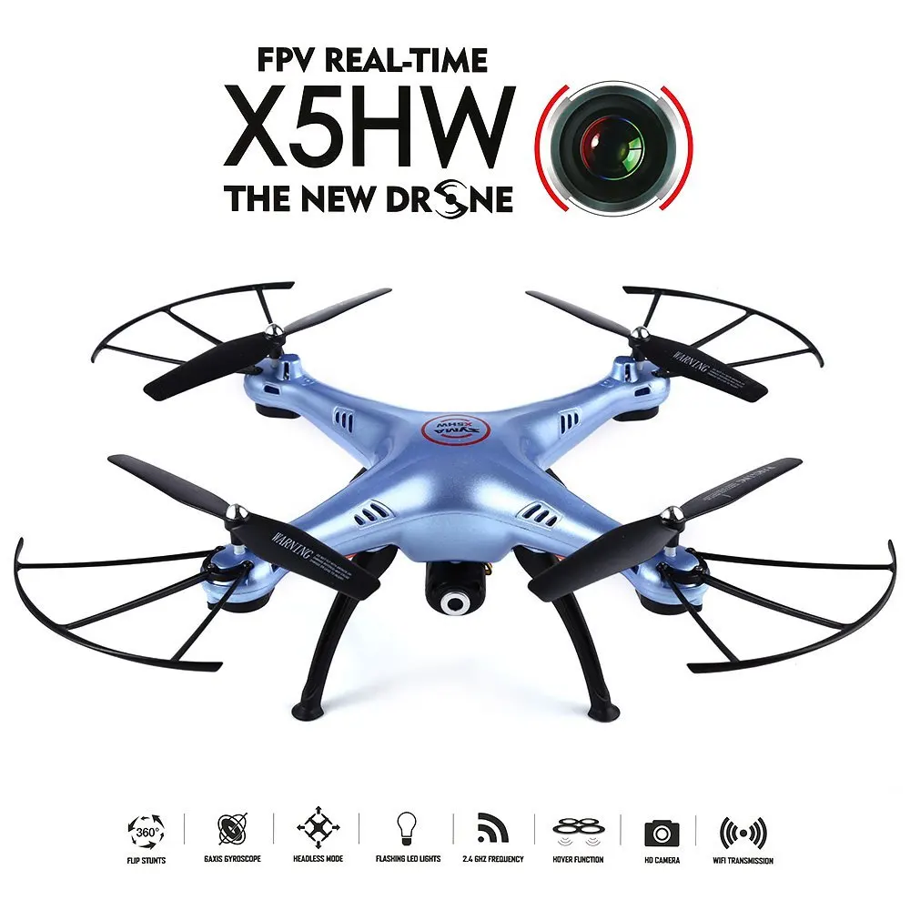 

High Quality Racing Quadcopter Syma X5HW WiFi FPV HD 0.3MP CAM 2.4GHz 4CH 6 Axis Gyro Quadcopter RTF Night Flight Mini Drone Toy