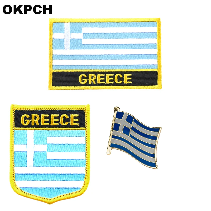 Greece National Flag Embroidered Iron on Patches for Clothing Metal badges PT0191-3
Greece National Flag Embroidered Iron on Patches for Clothing Metal badges PT0191-3