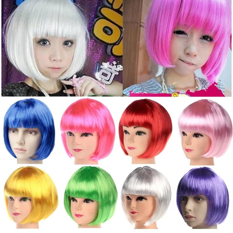 Selling 8 Colors students BOBO Wig Cosplay Wigs Straight Short Wigs Christmas Carnival Makeup Party Club Synthetic Girls Female
Selling 8 Colors students BOBO Wig Cosplay Wigs Straight Short Wigs Christmas Carnival Makeup Party Club Synthetic Girls Female
