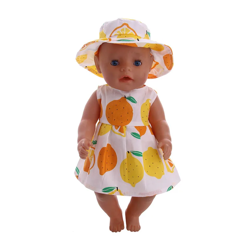 LUCKDOLL Lemon Pattern Dress Fit 18 Inch American 43cm Baby Doll Clothes Accessories,Girls Toys,Generation,Birthday Gift
LUCKDOLL Lemon Pattern Dress Fit 18 Inch American 43cm Baby Doll Clothes Accessories,Girls Toys,Generation,Birthday Gift