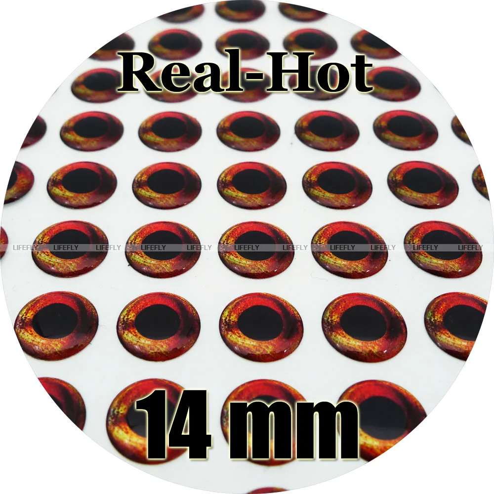 Фото 14 мм 3D Real.Hot / Wholesale 200 Soft литая голографические глаза рыб вязание мушек джиг