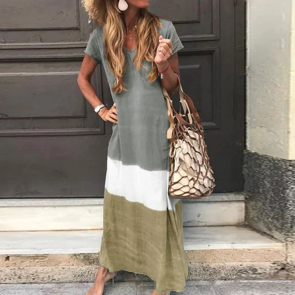 Women Dresses Plus Size Daily plus size Cotton Tie-dyed Color Block Loose V Neck Short Sleeve Maxi Dress dropshipping#30
Women Dresses Plus Size Daily plus size Cotton Tie-dyed Color Block Loose V Neck Short Sleeve Maxi Dress dropshipping#30